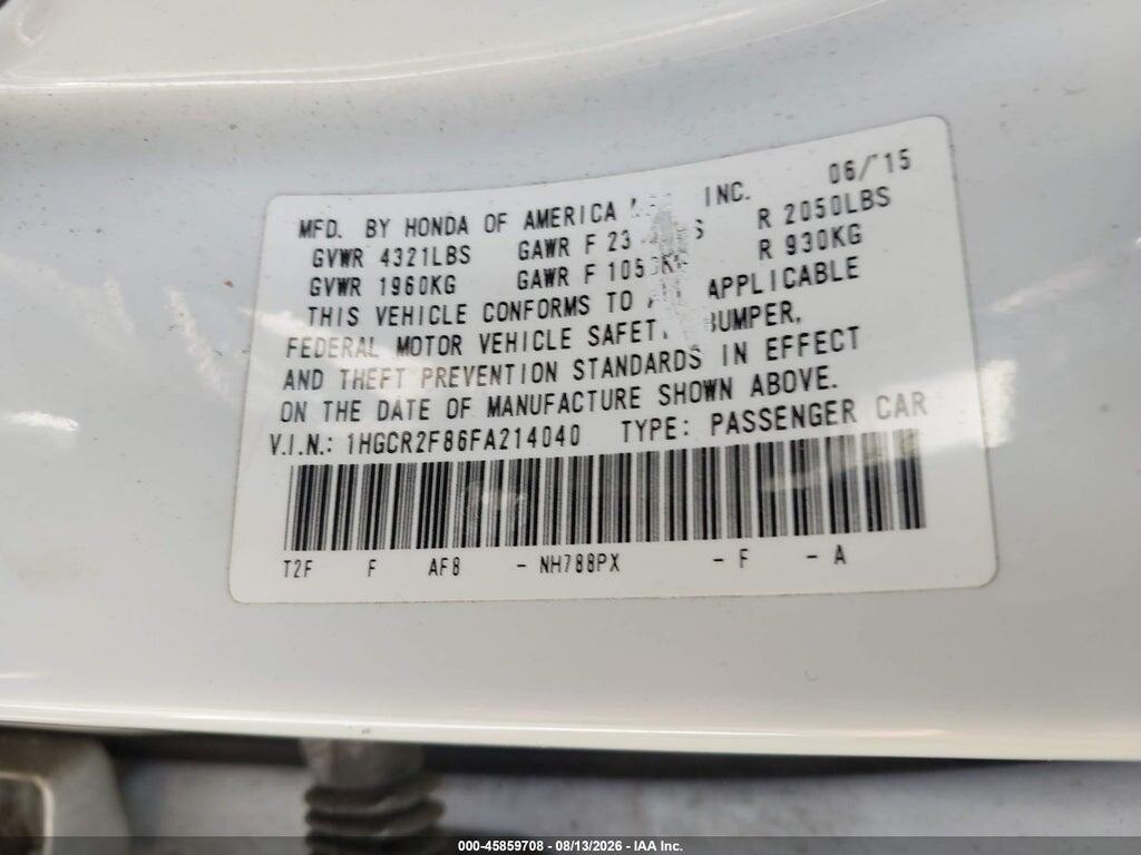 1HGCR2F86FA214040 2015 HONDA ACCORD photo no. 9