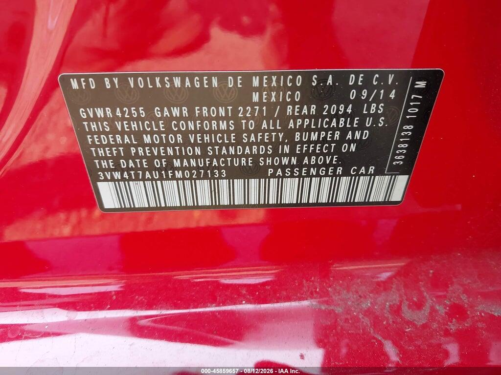 3VW4T7AU1FM027133 2015 VOLKSWAGEN GOLF GTI photo no. 9