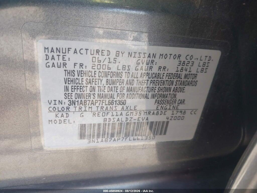3N1AB7AP7FL661350 2015 NISSAN SENTRA photo no. 9