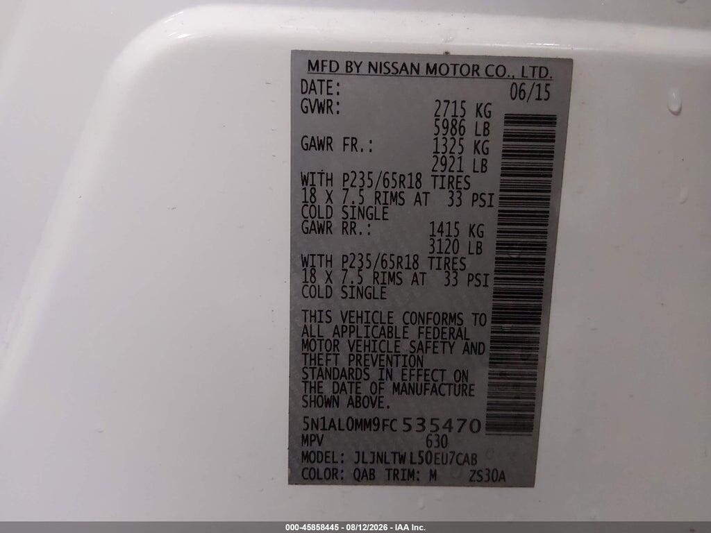 5N1AL0MM9FC535470 2015 INFINITI QX60 photo no. 9