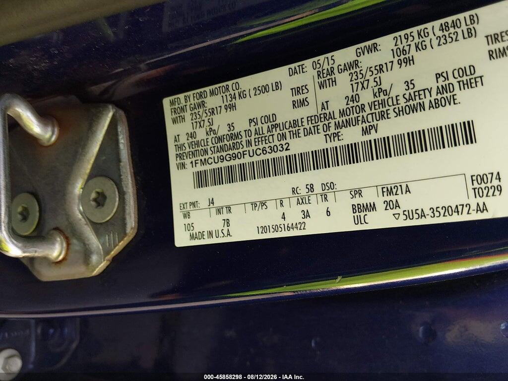 1FMCU9G90FUC63032 2015 FORD ESCAPE photo no. 7