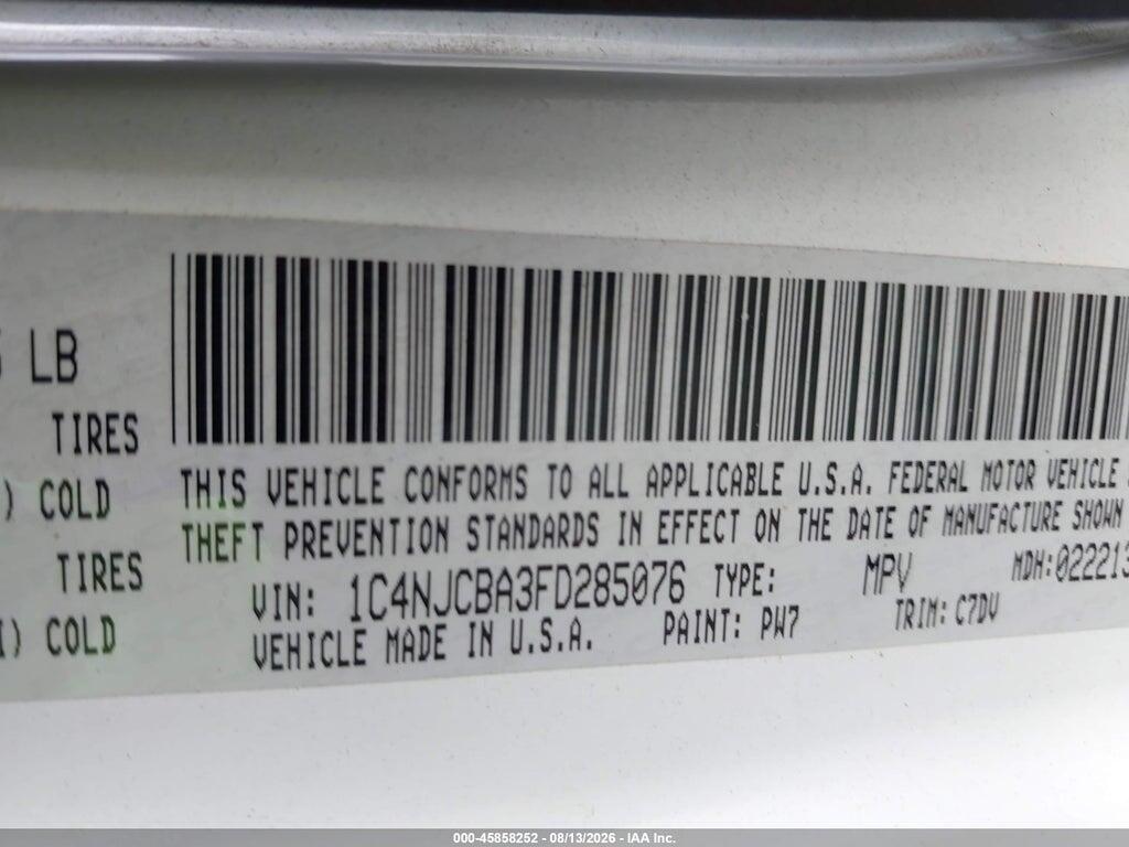 1C4NJCBA3FD285076 2015 JEEP COMPASS photo no. 9