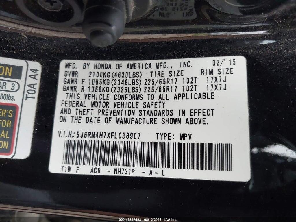 5J6RM4H7XFL038907 2015 HONDA CR-V photo no. 9