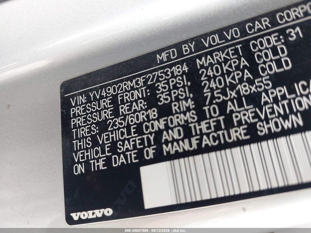 YV4902RM3F2753184 2015 VOLVO XC60 photo no. 9
