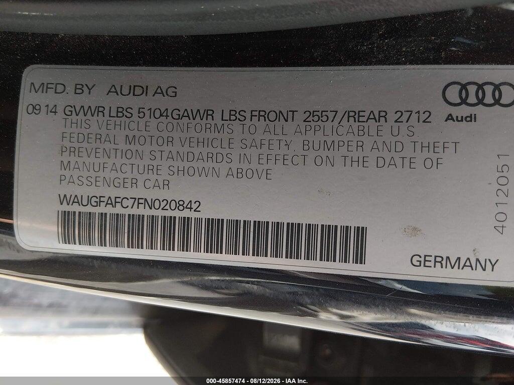 WAUGFAFC7FN020842 2015 AUDI A6 photo no. 9