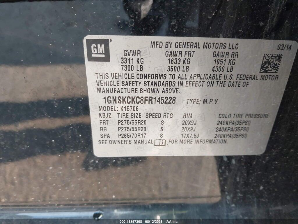1GNSKCKC8FR145228 2015 CHEVROLET TAHOE photo no. 9