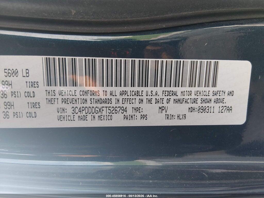 3C4PDDDGXFT526794 2015 DODGE JOURNEY photo no. 9