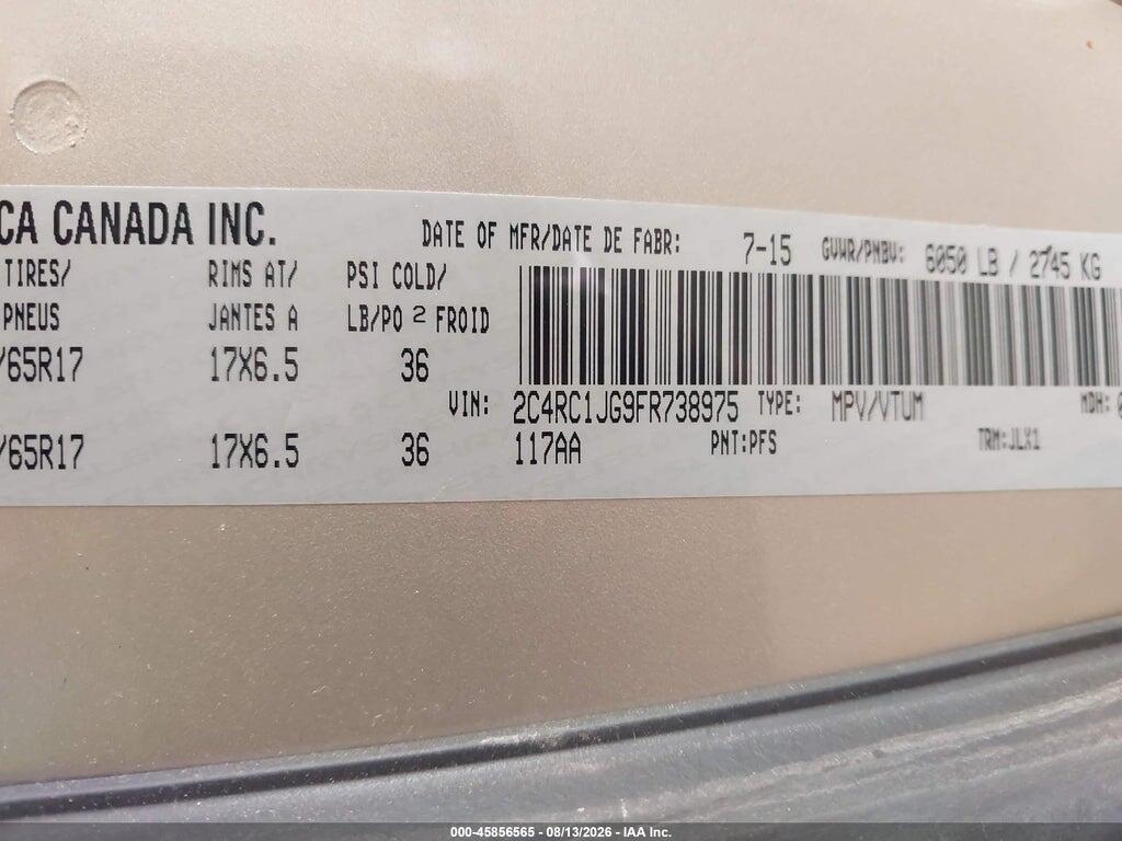 2C4RC1JG9FR738975 2015 CHRYSLER TOWN & COUNTRY photo no. 9