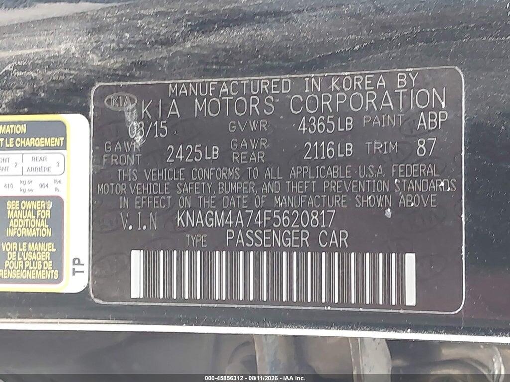 KNAGM4A74F5620817 2015 KIA OPTIMA photo no. 9