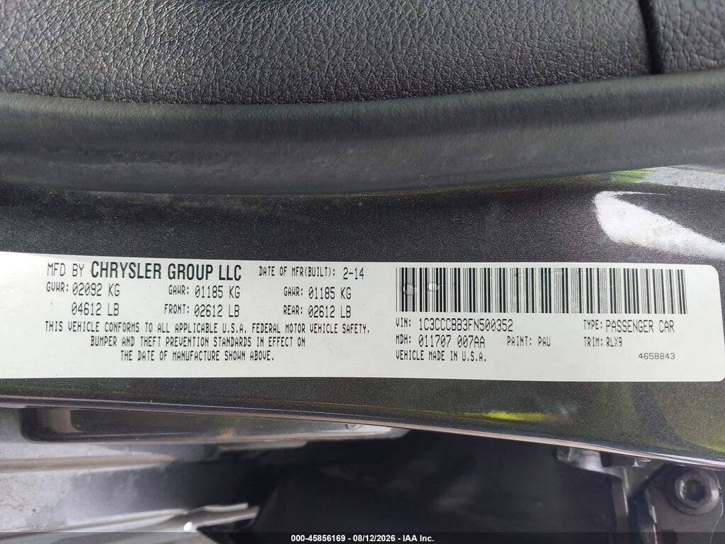 1C3CCCBB3FN500352 2015 CHRYSLER 200 photo no. 9