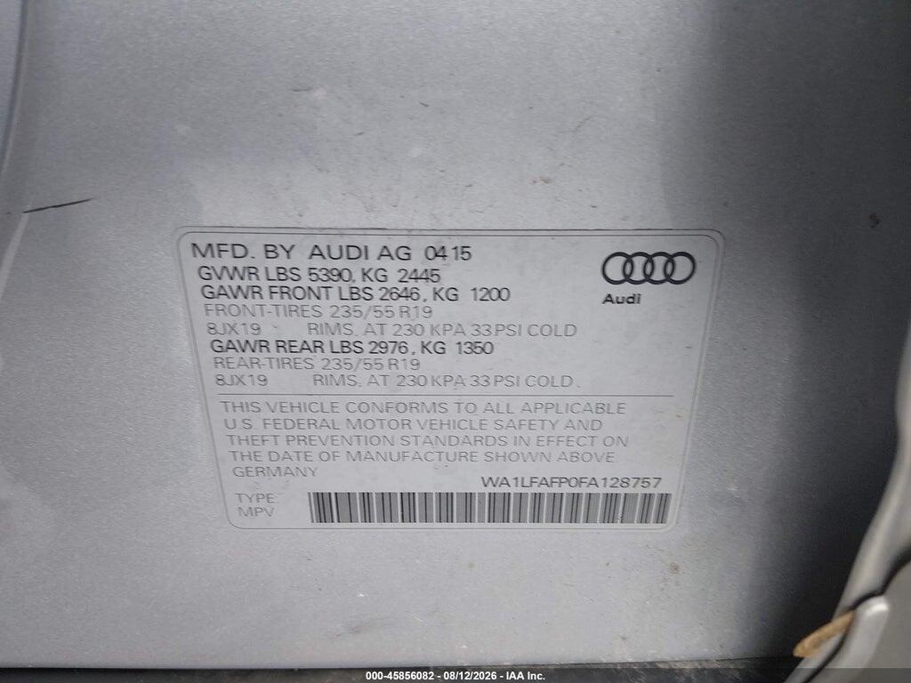 WA1LFAFP0FA128757 2015 AUDI Q5 photo no. 9