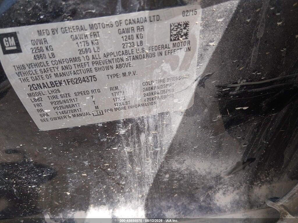 2GNALBEK1F6284375 2015 CHEVROLET EQUINOX photo no. 9