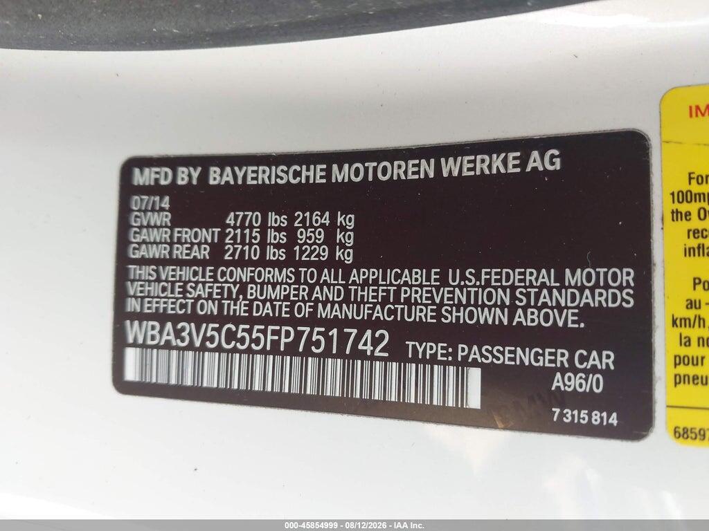 WBA3V5C55FP751742 2015 BMW 428I photo no. 9