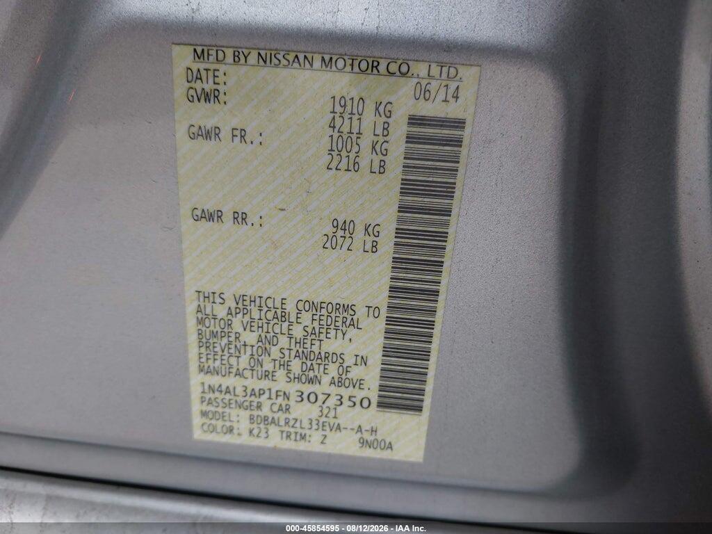 1N4AL3AP1FN307350 2015 NISSAN ALTIMA photo no. 9