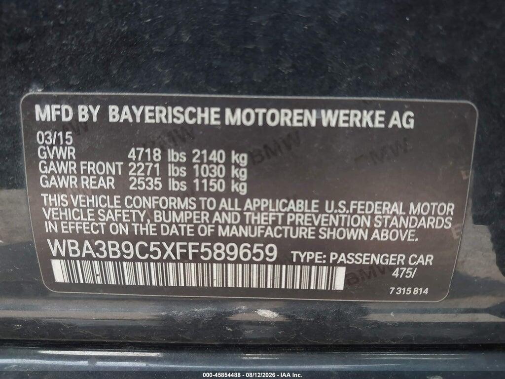 WBA3B9C5XFF589659 2015 BMW 335I photo no. 9