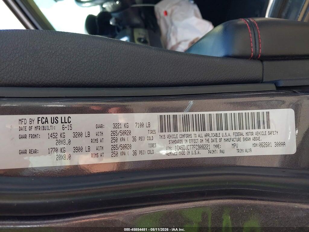 1C4SDJCT7FC908221 2015 DODGE DURANGO photo no. 9