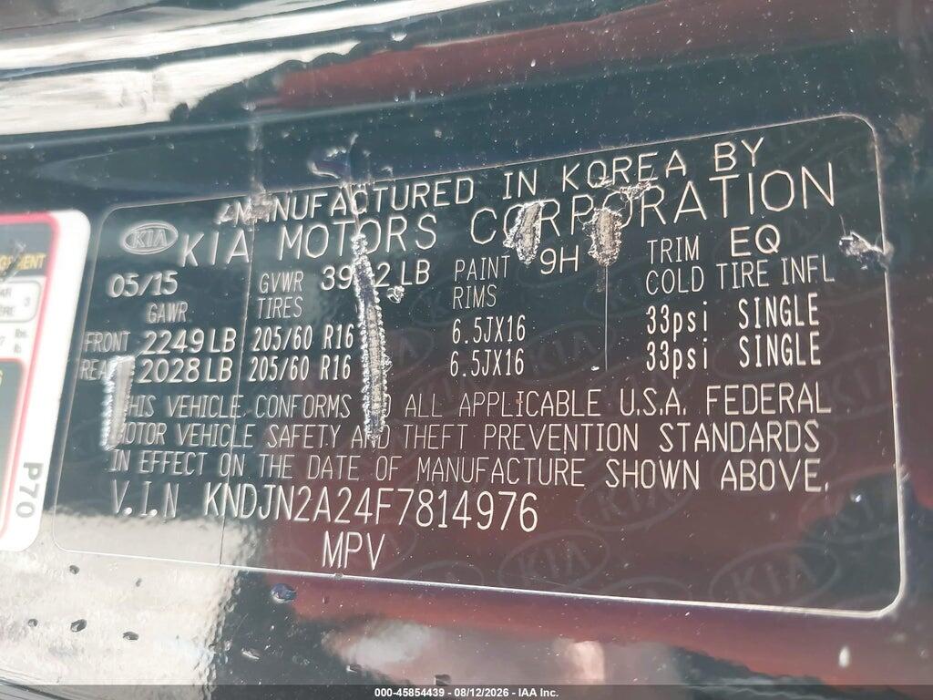 KNDJN2A24F7814976 2015 KIA SOUL photo no. 9