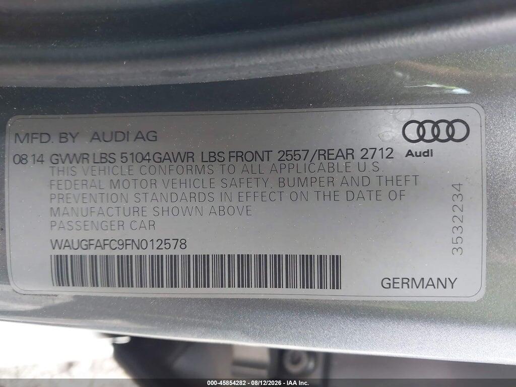 WAUGFAFC9FN012578 2015 AUDI A6 photo no. 9