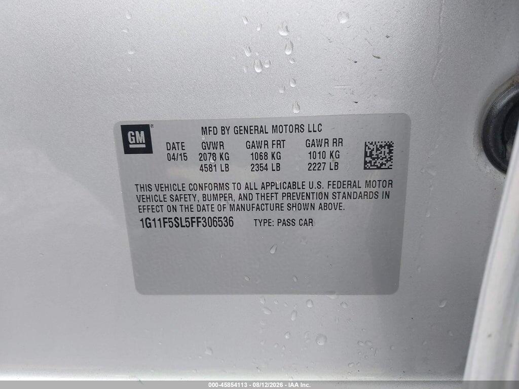 1G11F5SL5FF306536 2015 CHEVROLET MALIBU photo no. 9