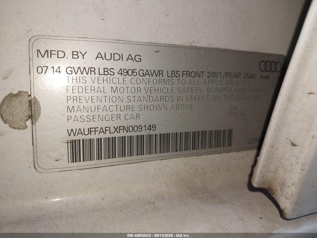 WAUFFAFLXFN009149 2015 AUDI A4 photo no. 9