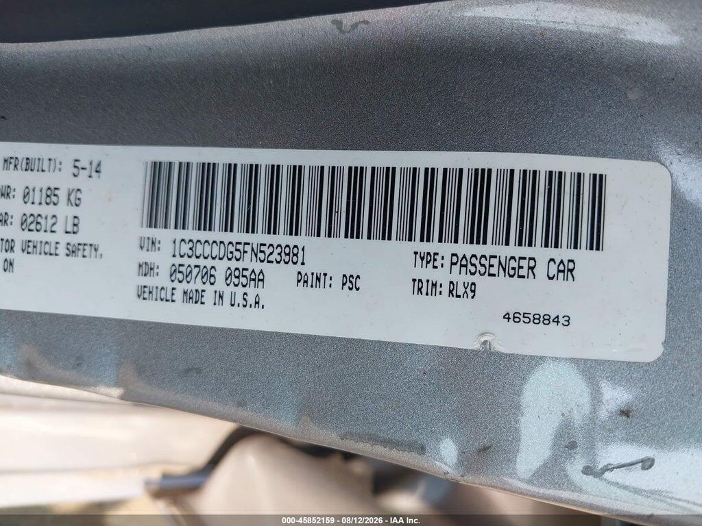 1C3CCCDG5FN523981 2015 CHRYSLER 200 photo no. 9