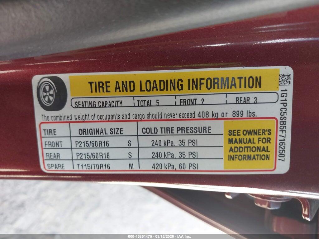 1G1PC5SB5F7162507 2015 CHEVROLET CRUZE photo no. 9