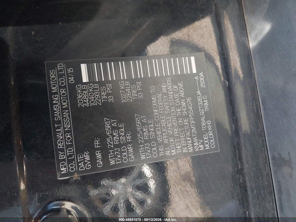 KNMAT2MT1FP554076 2015 NISSAN ROGUE photo no. 9