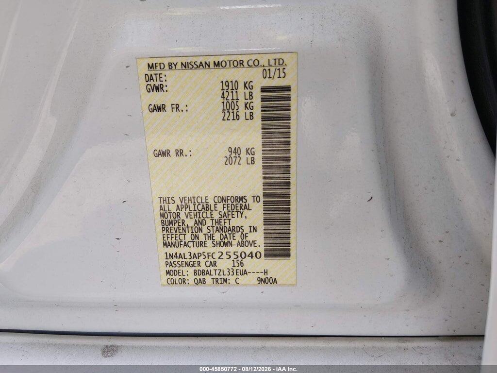 1N4AL3AP5FC255040 2015 NISSAN ALTIMA photo no. 9