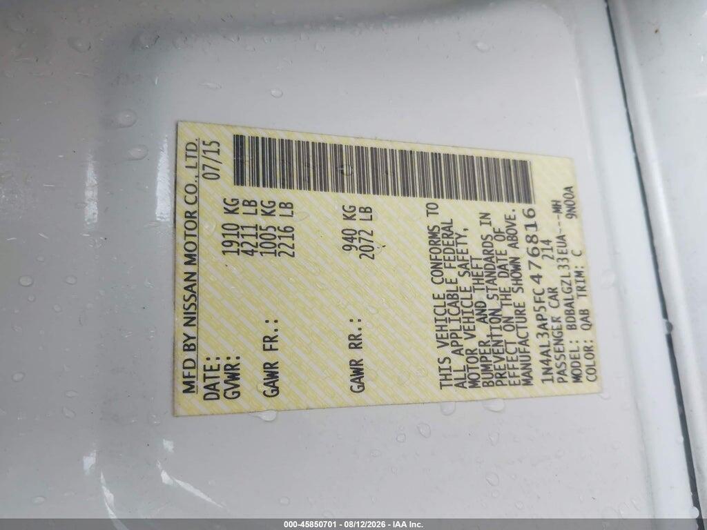 1N4AL3AP5FC476816 2015 NISSAN ALTIMA photo no. 9