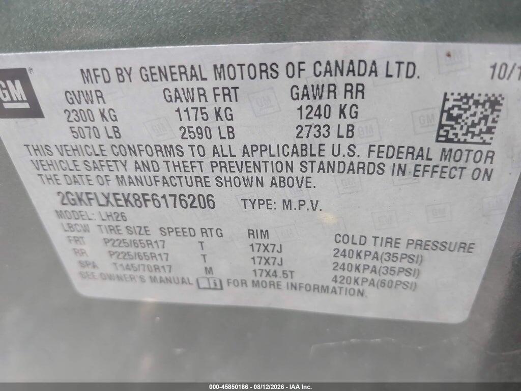 2GKFLXEK8F6176206 2015 GMC TERRAIN photo no. 9