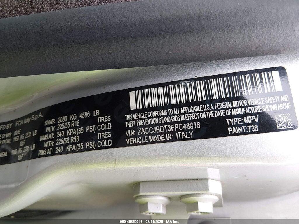ZACCJBDT3FPC48918 2015 JEEP RENEGADE photo no. 9