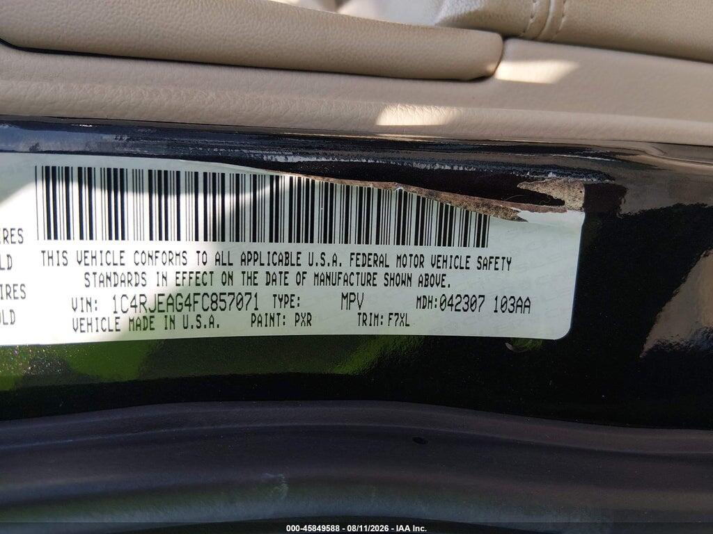 1C4RJEAG4FC857071 2015 JEEP GRAND CHEROKEE photo no. 9