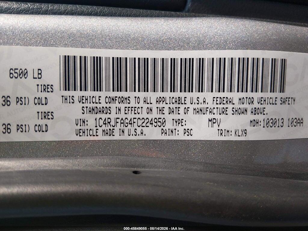 1C4RJFAG4FC224950 2015 JEEP GRAND CHEROKEE photo no. 9