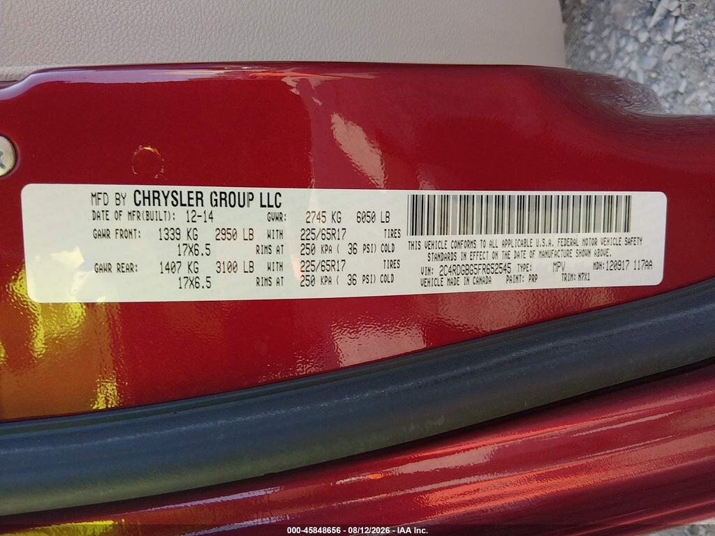 2C4RDGBG5FR652545 2015 DODGE GRAND CARAVAN photo no. 9