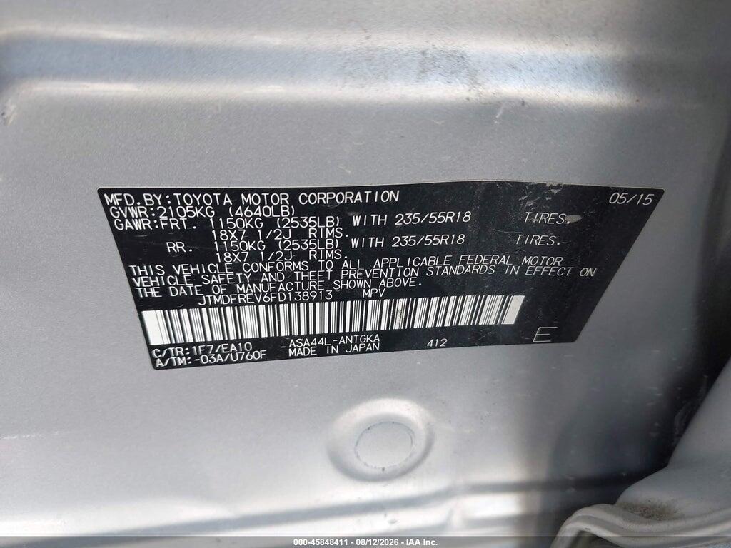 JTMDFREV6FD138913 2015 TOYOTA RAV4 photo no. 9