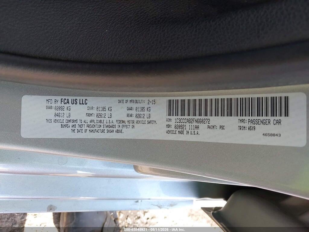 1C3CCCAB2FN660272 2015 CHRYSLER 200 photo no. 9