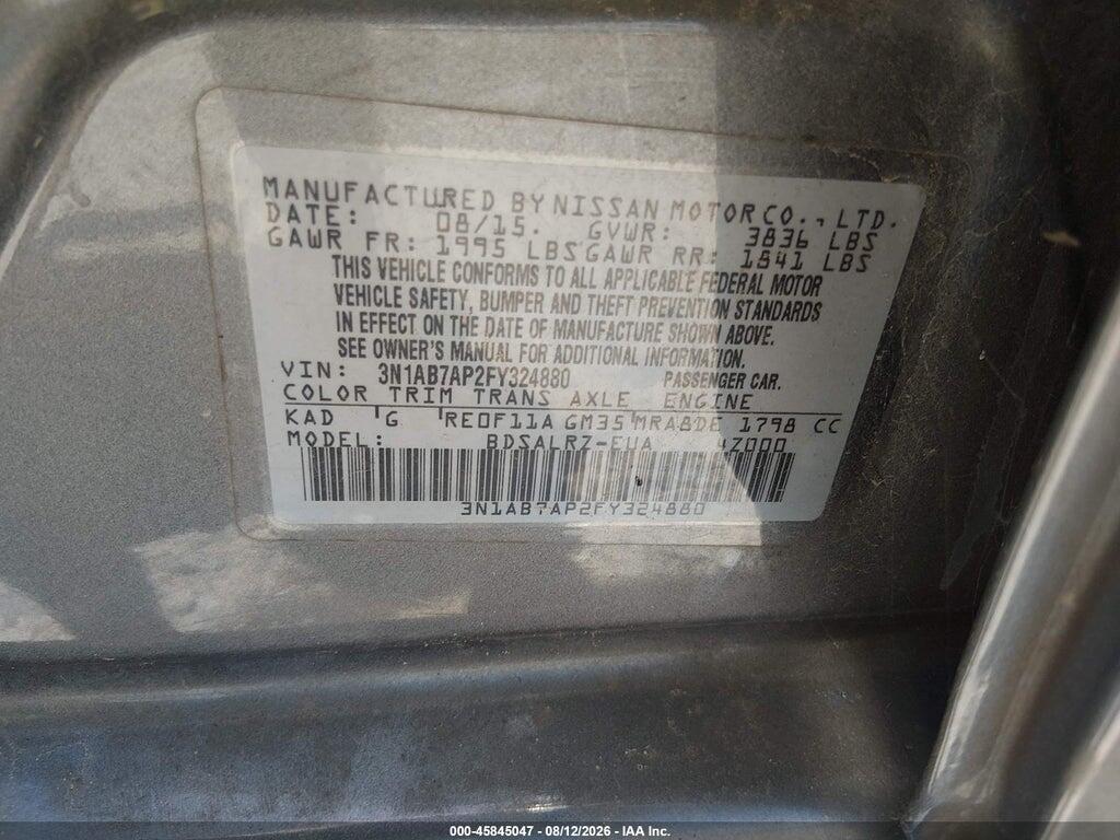 3N1AB7AP2FY324880 2015 NISSAN SENTRA photo no. 9