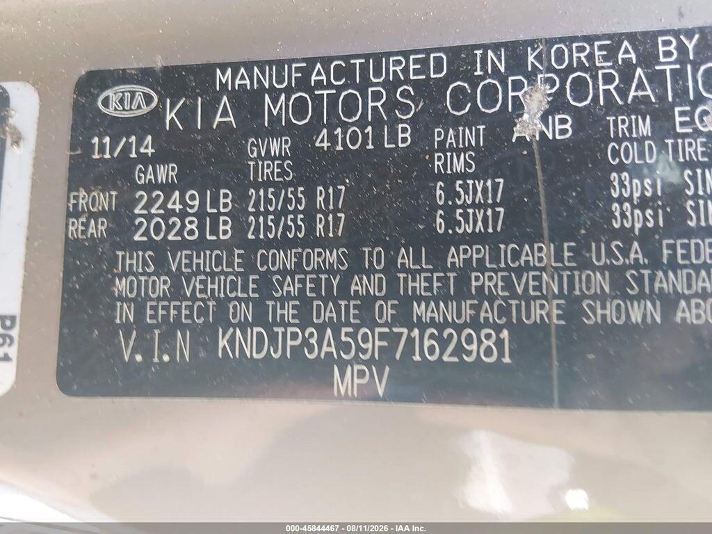 KNDJP3A59F7162981 2015 KIA SOUL photo no. 9