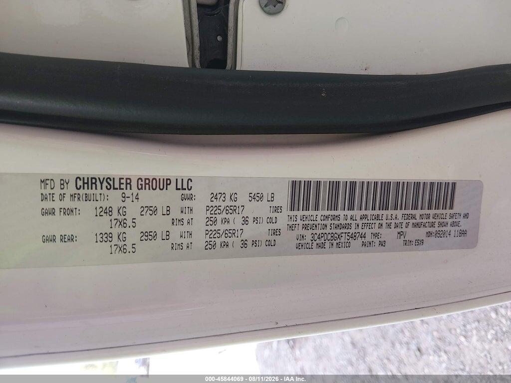 3C4PDCBGXFT548744 2015 DODGE JOURNEY photo no. 9