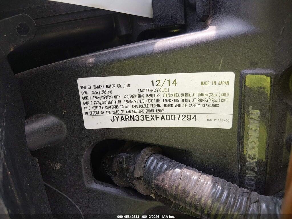 JYARN33EXFA007294 2015 YAMAHA FZ09 photo no. 10