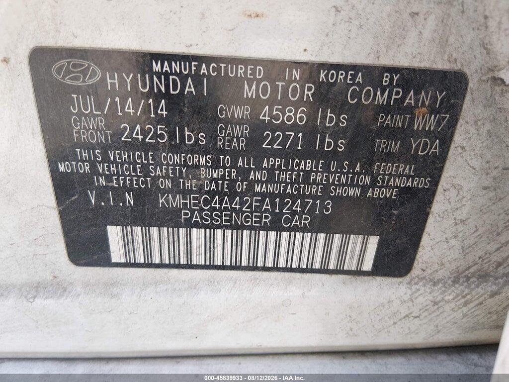 KMHEC4A42FA124713 2015 HYUNDAI SONATA HYBRID photo no. 9