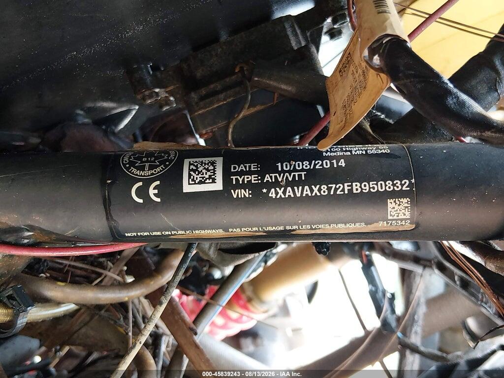 4XAVAX872FB950832 2015 POLARIS RZR photo no. 10