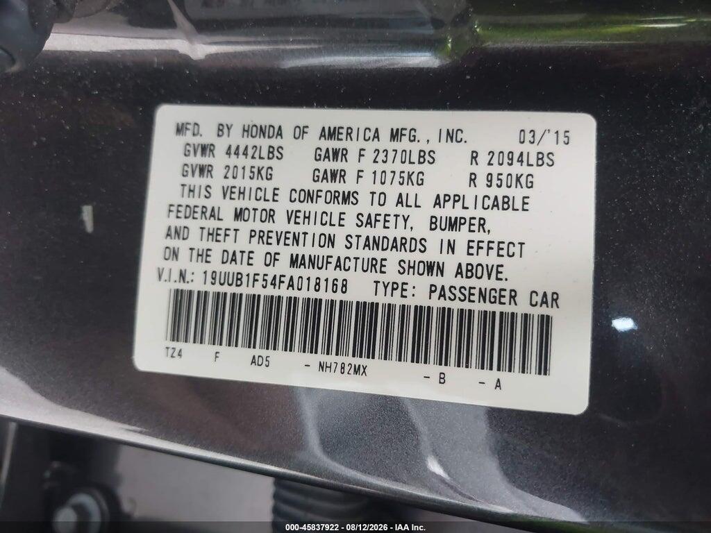 19UUB1F54FA018168 2015 ACURA TLX photo no. 9