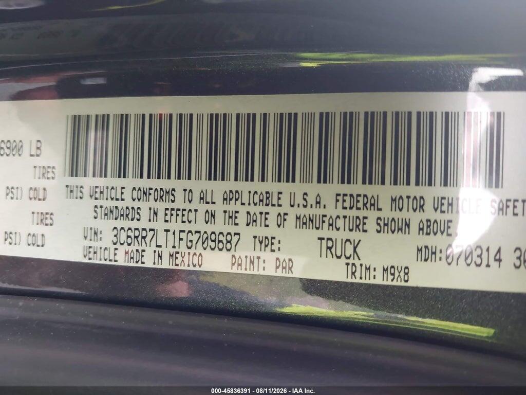 3C6RR7LT1FG709687 2015 RAM 1500 photo no. 9