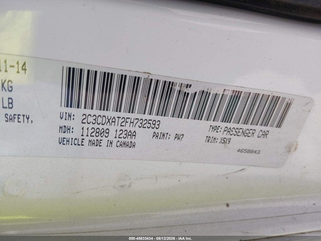 2C3CDXAT2FH732593 2015 DODGE CHARGER photo no. 9