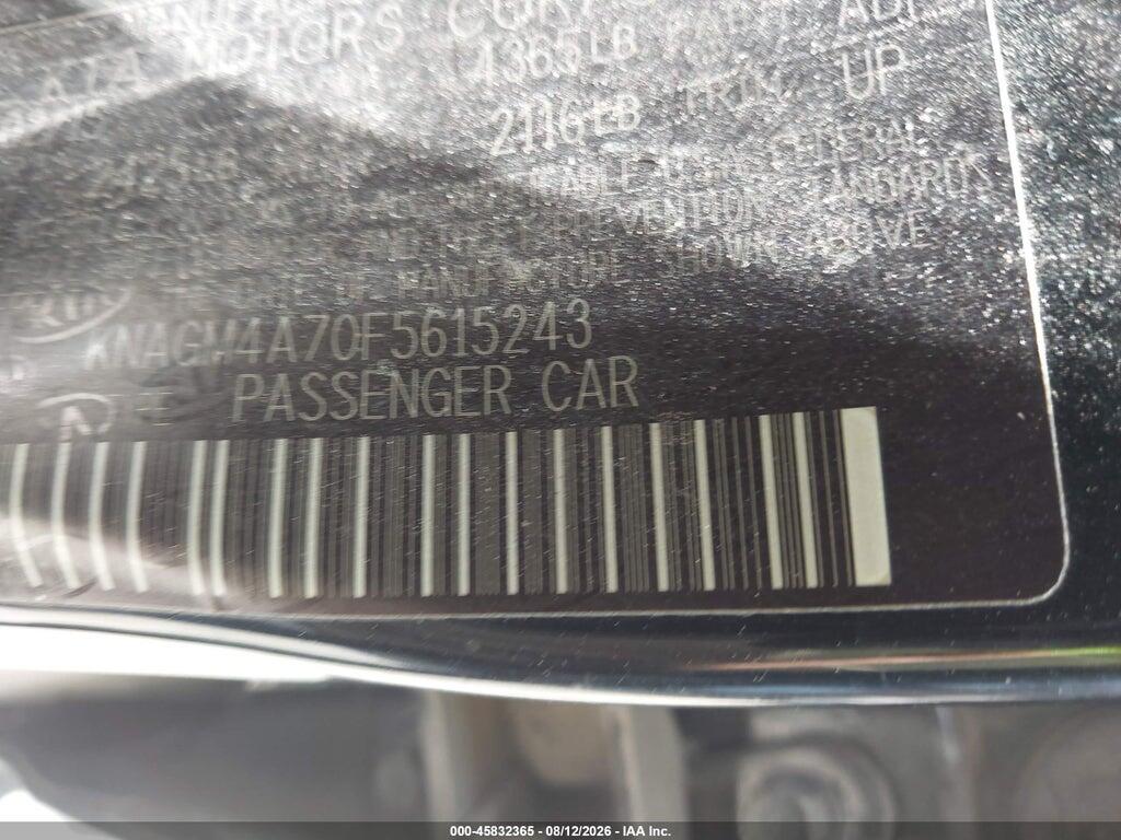 KNAGM4A70F5615243 2015 KIA OPTIMA photo no. 9