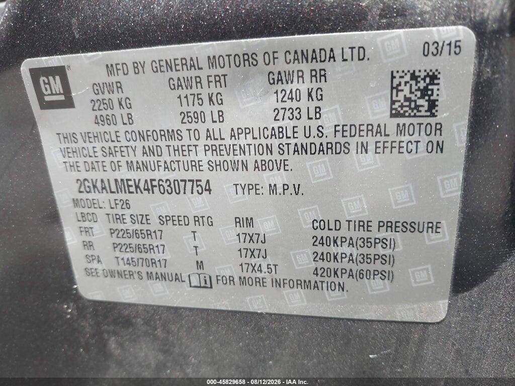 2GKALMEK4F6307754 2015 GMC TERRAIN photo no. 9