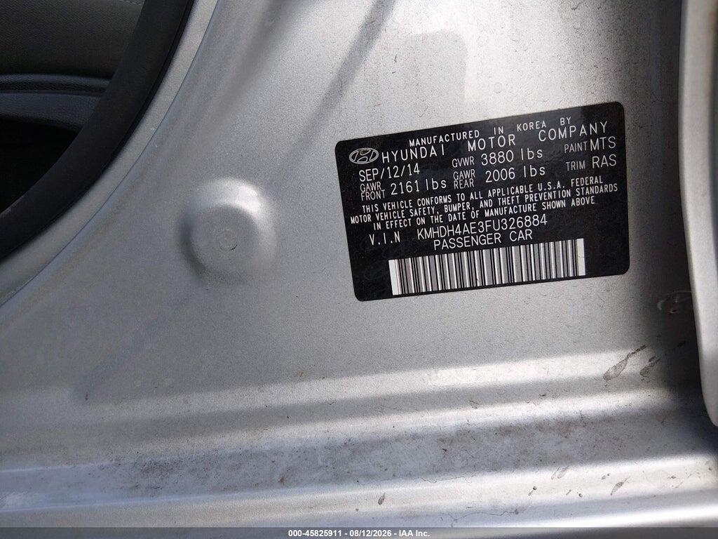 KMHDH4AE3FU326884 2015 HYUNDAI ELANTRA photo no. 9