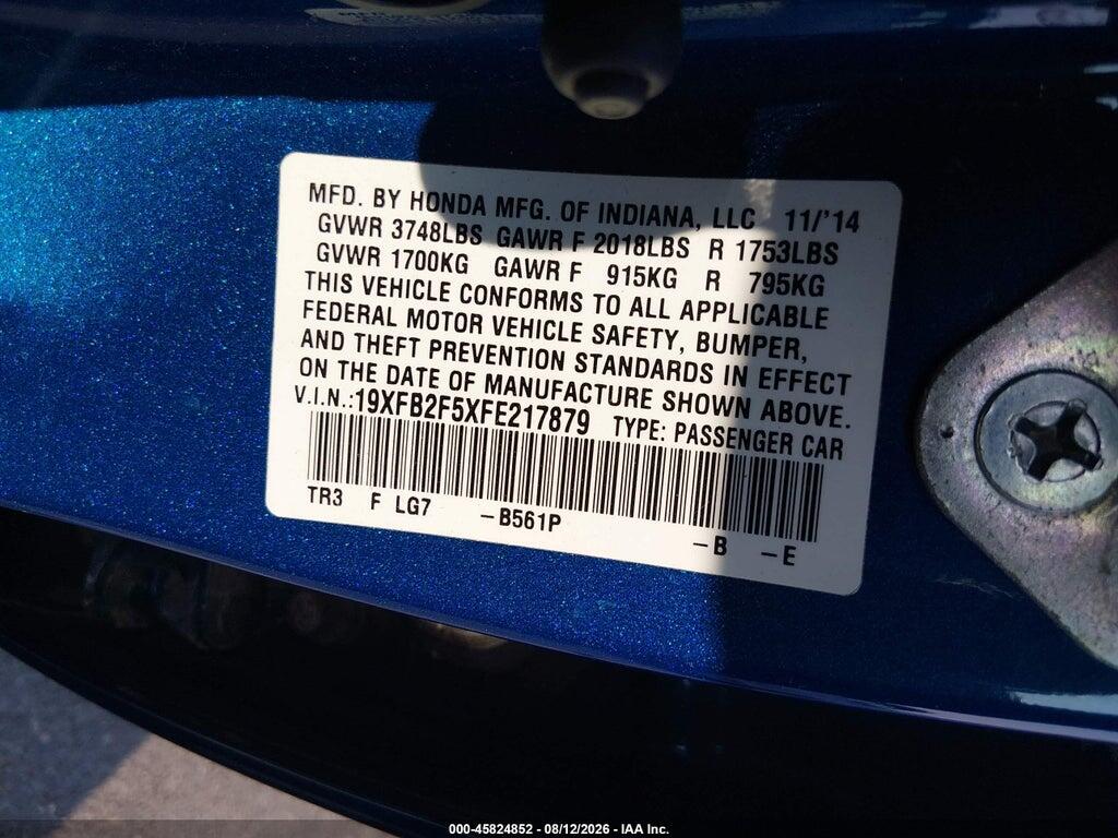 19XFB2F5XFE217879 2015 HONDA CIVIC photo no. 9