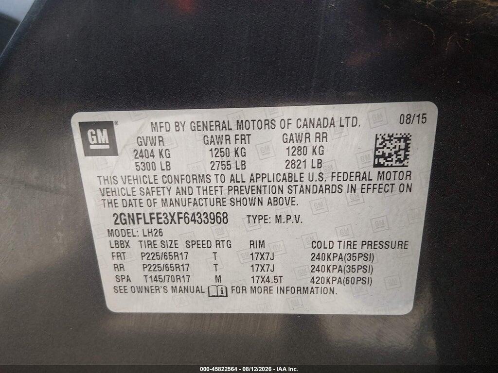 2GNFLFE3XF6433968 2015 CHEVROLET EQUINOX photo no. 9